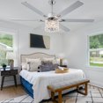 thumbnail image 3 of Cusp Barn 65" Vintage Crystal Shade Ceiling Fan with Lights and Remote Control, All Seasons DC Motor Reversible Fan with Lights, 3 of 16