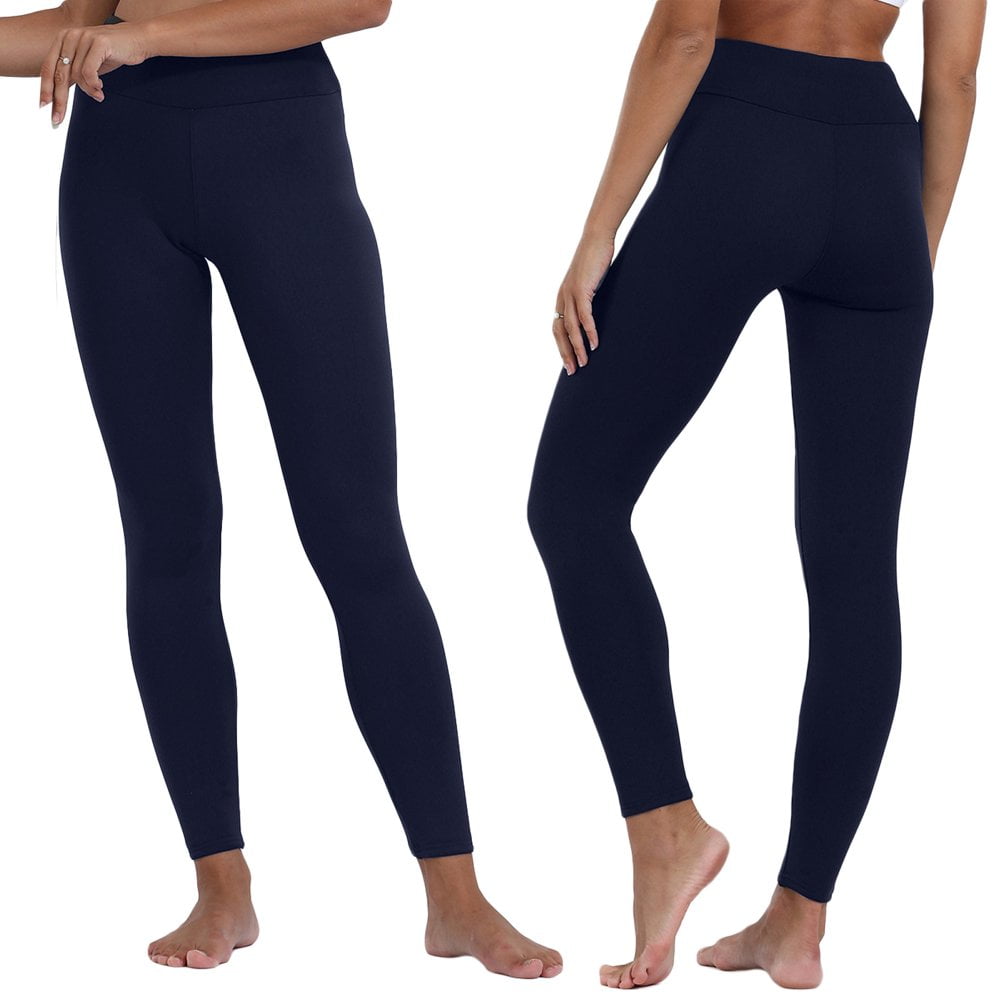POINTERTECK Women Fleece Lined Leggings Elastic High Waist Comfy Fuzzy Plush Thick Lined Tight Pants Winter Warm Wool Bottoms