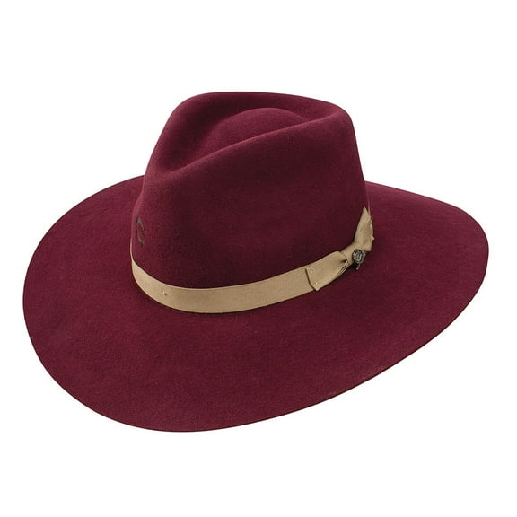 Charlie 1 Horse Women's Highway Wool Western Fashion Hat Burgundy Large