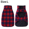 thumbnail image 2 of Dog clothes Pet cotton plaid vest Velcro thick warm dog clothes, 2 of 6