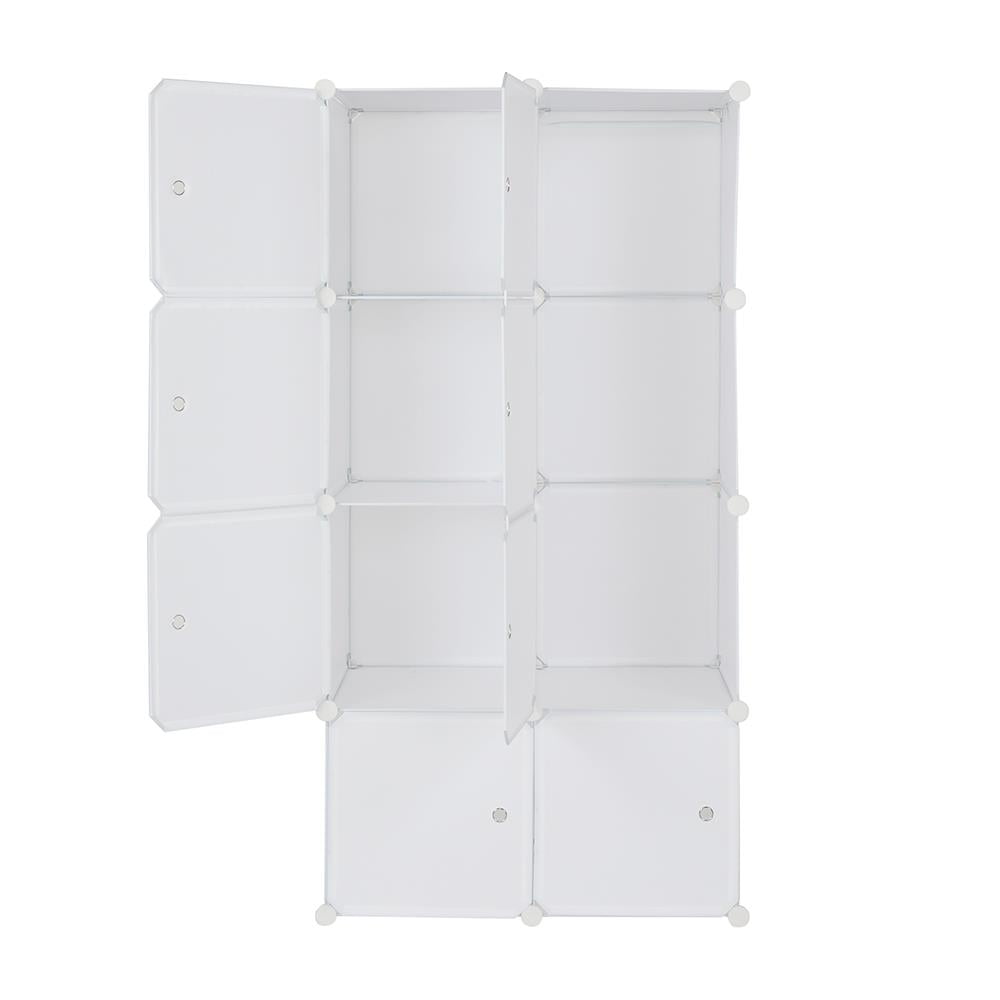 Ktaxon DIY Closet Clothes Organizer Storage Shelves 8-Cube, Portable Wardrobe W/Doors Hanging Rod,Modular Bookcase Organizers Unit