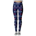 thumbnail image 2 of Fiaer Black Leggings Women Christmas Warm Thermal Trendy Funny Graphic Pants Santa Snowflake Snowman Graphic Plus Size High Waisted Trousers Blue XXL, 2 of 5