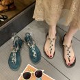 thumbnail image 5 of Lilgiuy New Roman Style Women's Shoes Low-heel Elastic Band Slip-on Sandals Flip-flops, 5 of 5