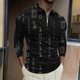 thumbnail image 3 of Hombres Sudaderas de Suéter Solapa Rayas Cremallera de Manga Corta Superior, Deportes Casual para el Uso Al Aire Libre, 3 of 5