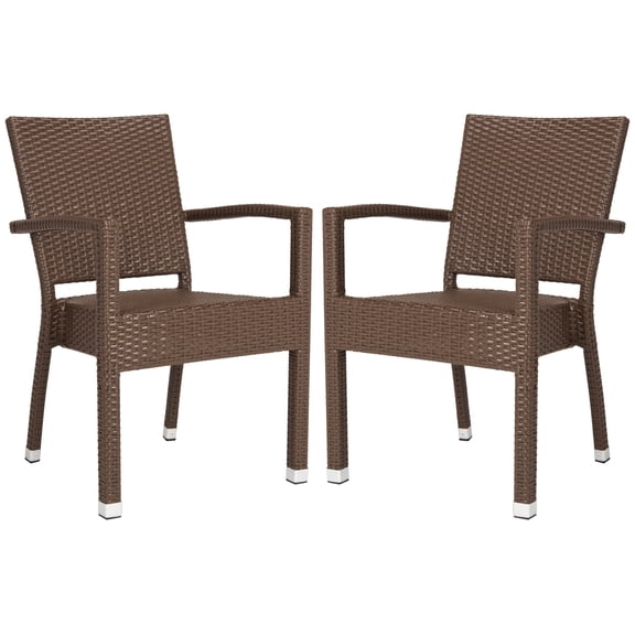 Safavieh Kelda Outdoor Stacking Armchair, Set of 2 - Brown