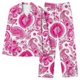 thumbnail image 6 of Cmtiyu Pajamas for Women Set Long Sleeve Notch Collar Button Pockets Top And Pants, Casual Loose Printed Loungewear Set, S-3XL, 6 of 6
