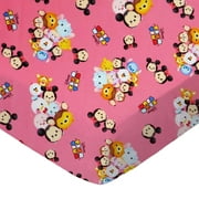 SheetWorld Fitted 100% Cotton Percale Play Yard Sheet Fits BabyBjorn Travel Crib Light 24 x 42, Tsum Tsum Pink
