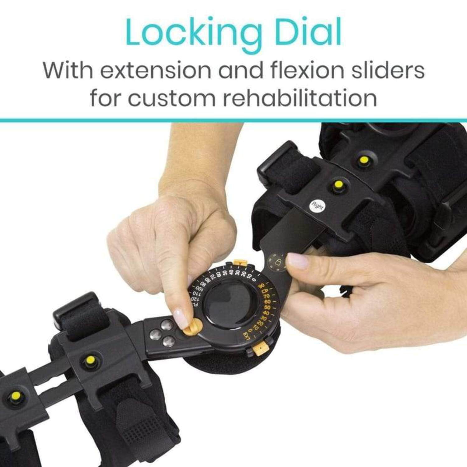 Vive Adjustable Hinged ROM Elbow Brace - Post-Op Stabilizer Splint for Arm Injury Recovery Support After Surgery, Left