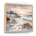 thumbnail image 2 of Designart "Winter'S Charming Beach Sunset I" Coastal Sunset Floater Framed Wall Art Prints, 2 of 5