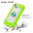 thumbnail image 6 of Double Ring Kickstand Case for iPhone 14 Plus for Women Girls, Rugged Hybrid Heavy Duty 3 in 1 phone Case Soft Silicone Hard PC Full Armor Protective Case for iPhone 14 Plus, Green, 6 of 6
