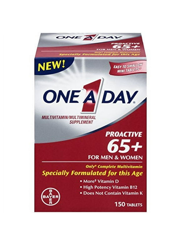 3 Pack One A Day ProActive 65+ For Men & Women Multivitamin 150 Tablets Each