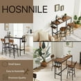 thumbnail image 3 of Bar Table Set for 2 with Folding Wine Holder, Pub Bistro Dinning Table and Stools with Backrest, Counter Height Bar Table Set for Apartment, Kitchen, Small Space, 3 of 18