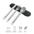 thumbnail image 3 of Bentgo Stainless Travel Utensil Set - Reusable 3-Piece Silverware Set with Carrying Case, High-Grade Premium Steel, BPA-Free Case, Eco-Friendly - Ideal for Travel, Camping, and Office Use (Carbon), 3 of 7