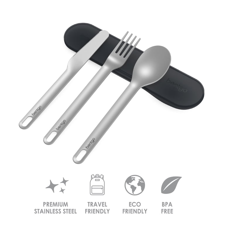 Bentgo Stainless Travel Utensil Set, 3-Piece with Case photo 3