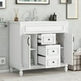thumbnail image 6 of Harper & Bright Designs 36'' Bathroom Vanity with Top Sink, Modern Bathroom Storage Cabinet with 2 Soft Closing Doors and 2 Drawers, White, 6 of 14