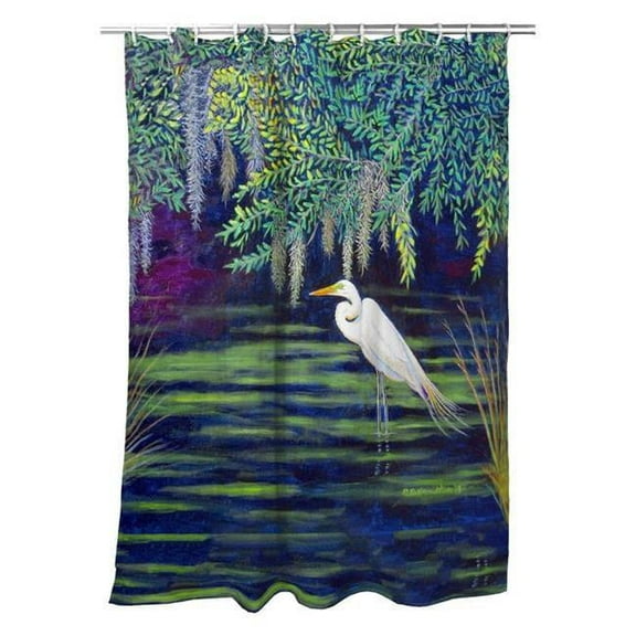 Betsy Drake SH751 Egret Lagoon Shower Curtain
