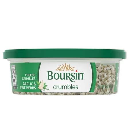 Boursin Crumbles Garlic & Herbs Cheese Crumbles, 4oz, Tub, Refrigerated