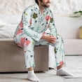 thumbnail image 7 of Picia Cute Flamingo Pattern Men’s Long-Sleeve Sleepwear Set - Soft 2-Piece Loungewear with Pockets, Comfy PJs for Relaxing Nights-X-Large, 7 of 7