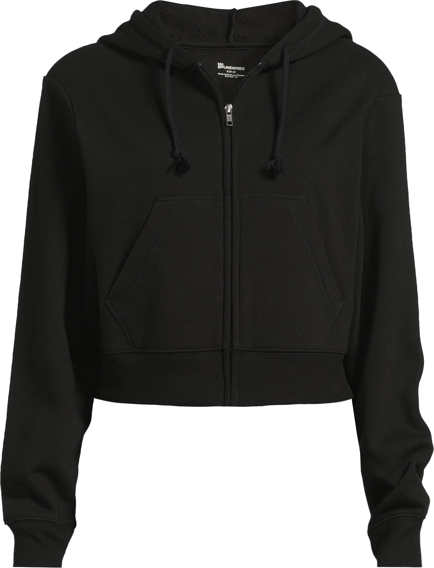 No Boundaries Cropped Zip Hoodie Women s Walmart