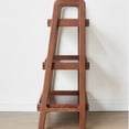 thumbnail image 5 of Gzxs Small Ladder Bookshelf, Solid Oak Wood Etagere Bookcase, 3-Tiers Storage Open Shelf Display Rack for Living Room, Kitchen, Bathroom, Walnut, 5 of 6