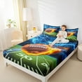 thumbnail image 4 of Manfei American Football Bed Sheets, Rugby Sport King Sheets, Football Field Sheet Set, Super Cozy Room Decor 4 Pieces, 4 of 7