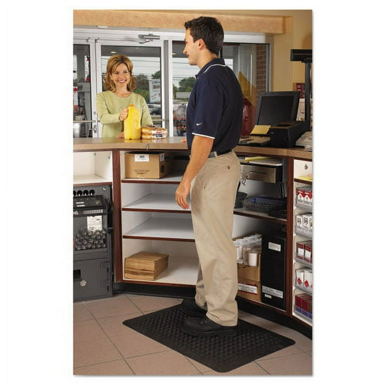 Flex Step Rubber Anti-Fatigue Mat, Polypropylene, 24 x 36, Black -  TonerQuest