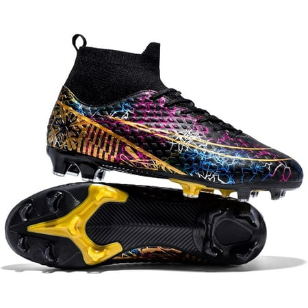 

Football Cleats Men Women Non-Slip High Top Soccer Shoes Lightweight Shock Resistant Training Boots Sneaker Breathable Professional Turf Shoes Sport Athletic Ground Football Boots Soccer Cleats