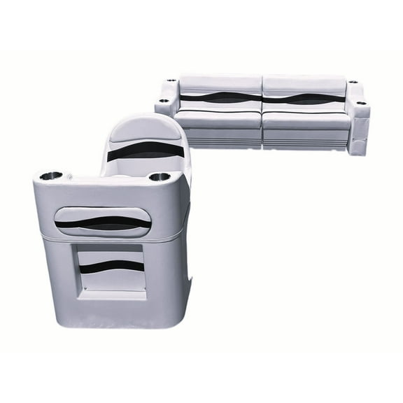 Horizon Manufacturing Elite Pontoon Furniture Set 8 PC Elite 012 Gray/Red/Charcoal