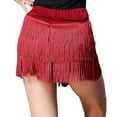 thumbnail image 5 of YM YOUMU Girls Kids Fringe Dance Hip Skirt Latin Cha Cha Performance Tassel Swing Design Mini Skirt, 5 of 5