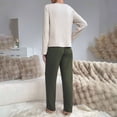 thumbnail image 5 of Blmnix Pajama Pants Petite Pajamas Sleepwear Sets Cute Pajama Shirts Boat Neck Full Green Long Sleeve Womens Pajama Set,M, 5 of 8