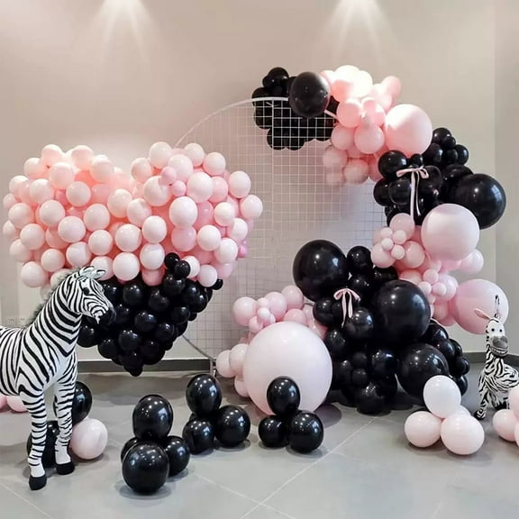 YEYIXUK 104-pcs Black Pastel Pink Balloons Arch Garland Kit Latex Decorative Set - Perfect for Graduation Baby Shower Wedding Birthday Bachelorette Party Backdrop - Suitable for Indoor and Outdoor