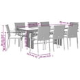 thumbnail image 4 of vidaXL 9 Piece Garden Dining Set with Cushions Black Poly Rattan, 4 of 5