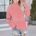 thumbnail image 2 of Ruyang Girls Turtleneck Sweatshirt Fall Winter Oversized Fleece Pullover Tops Y2K Plain Long Sleeve Warm Trendy Shirts, 2 of 6