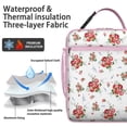 thumbnail image 2 of Floral Print Reusable Lunch Tote – Thermal Soft Cooler Bag for Urban Living & Travel Comfort, 2 of 3