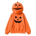thumbnail image 6 of YUANxueke Boys Girls Pumpkin Design Sweatshirt with Zipper Hood Oversized Drop Shoulder Loose Fit Tops with Pocket,Orange7,15 Years, 6 of 6