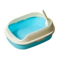 thumbnail image 3 of Inodoro para gatos de lados altos, bandeja de arena portátil para mascotas, orinal antisalpicaduras para animales pequeños, fácil de limpiar, sin olor Azul, 3 of 8