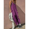 thumbnail image 4 of STARVNC Women Solid Color V Neck Sleeveless Pockets Jumpsuit, 4 of 10