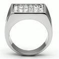 thumbnail image 3 of Luxe Jewelry Designs Men's Stainless Steel Ring with Round Clear Crystals and Epoxy - Size 10, 3 of 4