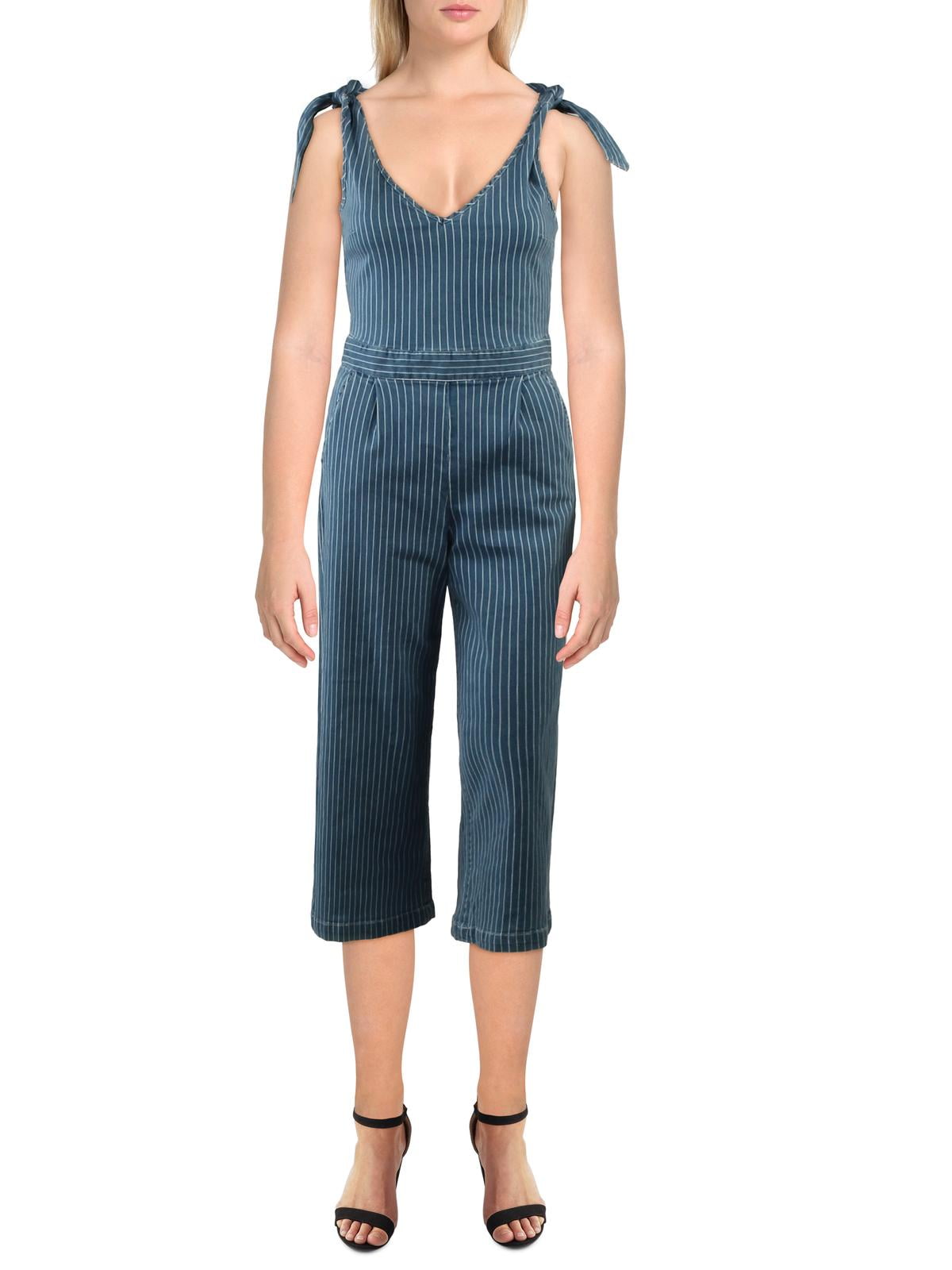 denim striped jumpsuit