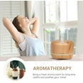 thumbnail image 3 of Homeweeks 300ml Essential Oil Diffuser, Quiet Aromatherapy Mist Diffusers for Essential Oils, Wood Grain, Ultrasonic, Remote Control, Timer, 7 Colors Light for Bedroom (300ml Yellow Wood Grain), 3 of 7