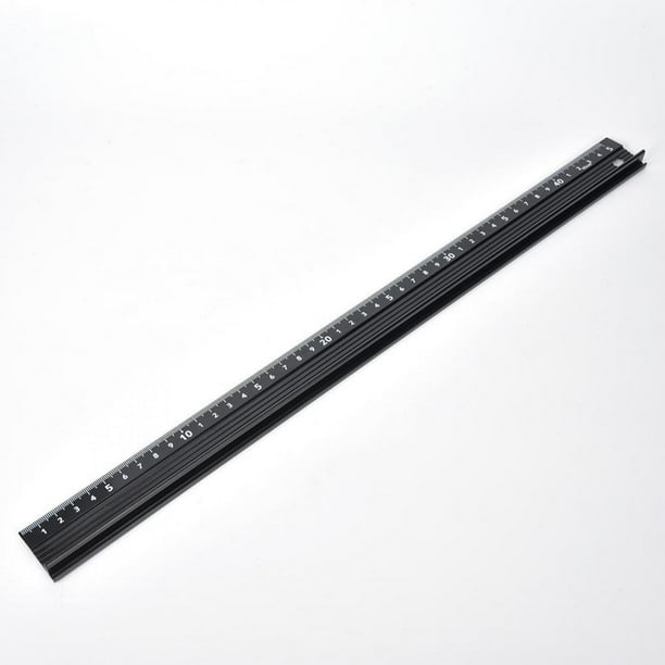 Regla de Corte Tipo L Herramienta de Dibujo de Medición de Regla de Seguridad de Artesanía de Metal de Aluminio con Tira de Goma para Medir El Cuero(L-Type 45cm) Ecomeon no