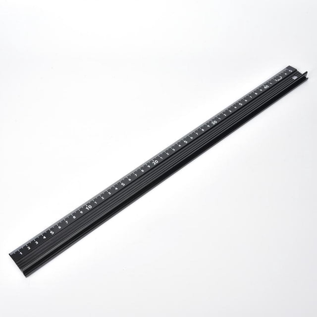 Regla de Corte Tipo L Herramienta de Dibujo de Medición de Regla de Seguridad de Artesanía de Metal de Aluminio con Tira de Goma para Medir El Cuero(L-Type 45cm) Ecomeon no