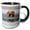 Black/White, variant on 3drose, Coastal Grizzly Bear Walks Along Mud Flats, Lake Clark Np, Alaska., 11oz Two-tone Red Mug