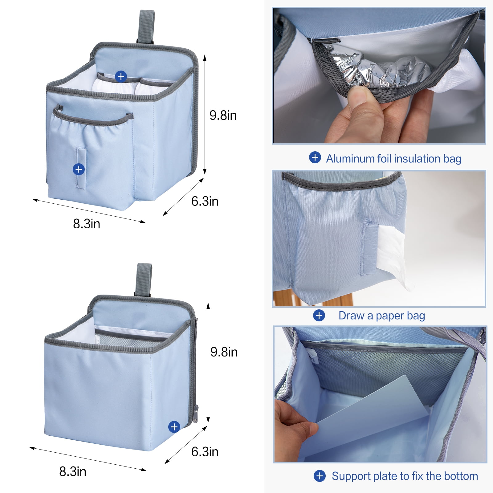 Baby Stroller Organizer Bag Bedside Caddy Diaper Storage Bin Hanging Storage Bag for Baby Bed/Baby Cart