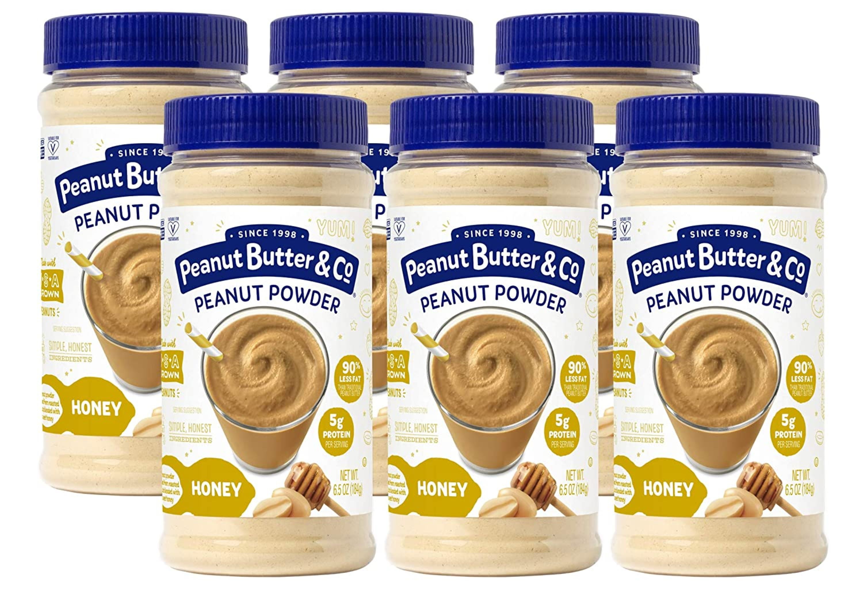 Peanut Butter & Co, Honey Flavored Peanut Butter Powder, 6.5 oz, 6 Pack