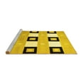 thumbnail image 2 of Ahgly Company Machine Washable Indoor Round Checkered Yellow Modern Area Rugs, 7' Round, 2 of 4