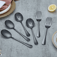 thumbnail image 5 of ReaNea Black Flatware Serving Set of 10 Pieces, Silverware Serving Utensils Large Spoon Set, 5 of 10