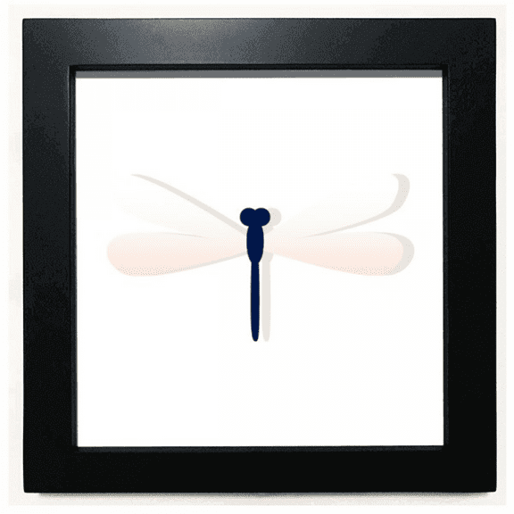 Dragonfly Symmery Cartoon Black Square Frame Picture Wall Tabletop