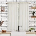 thumbnail image 3 of Waffle Pattern Embossed Textured Tier Curtain, 2 Pcs Rod Pocket Waterproof Small Curtain, 3 of 7