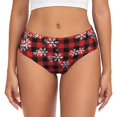 thumbnail image 1 of Kdxio Culottes Taille Haute à Carreaux Rouges pour Femmes, sous-Vêtements en Coton Évacuant l'Humidité-4TG, 1 of 6